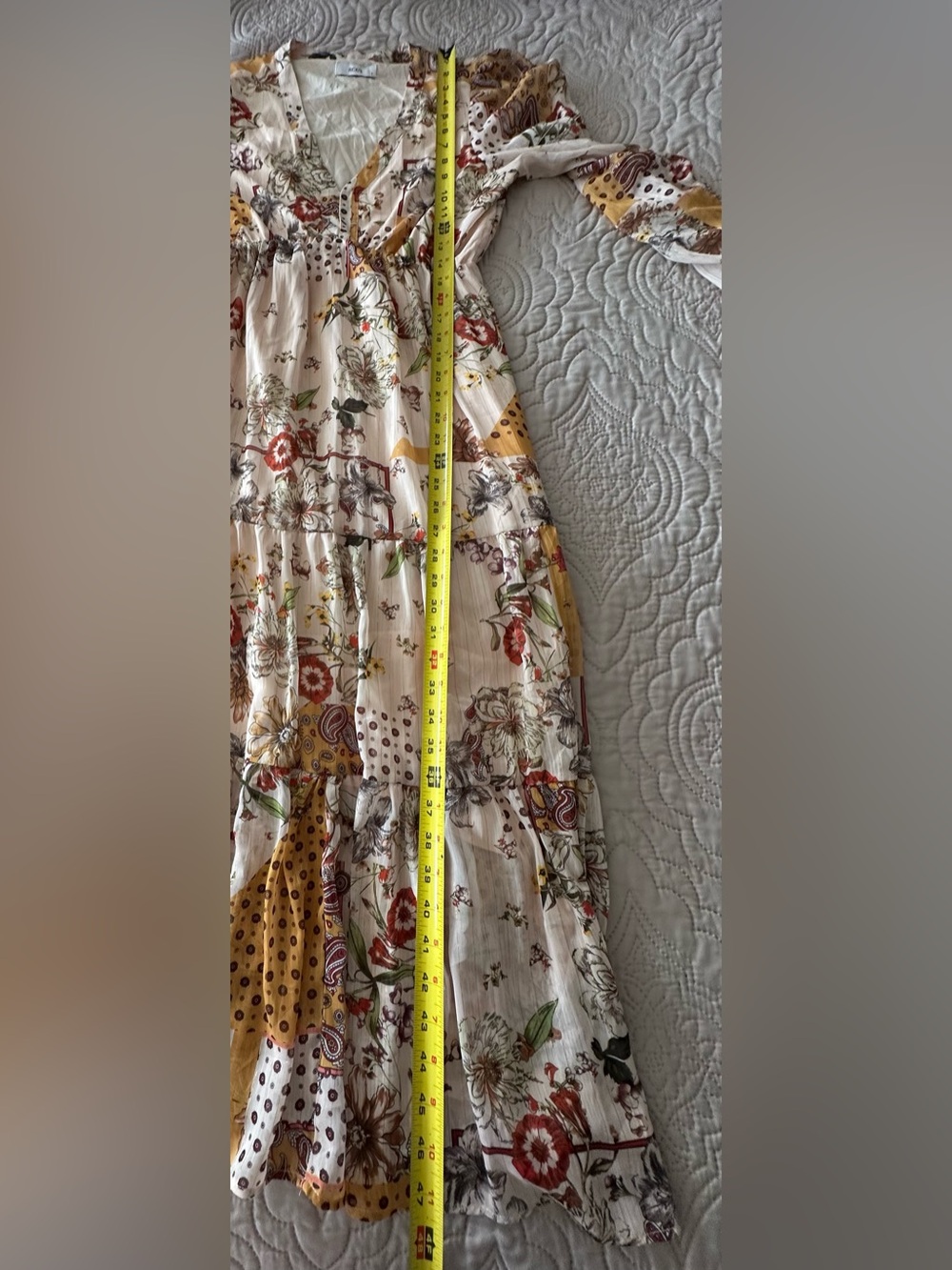 Cottagecore Floral Boho Midi Maxi Dress Small Long Sleeve Tiered Lined Artsy - Picture 11 of 15